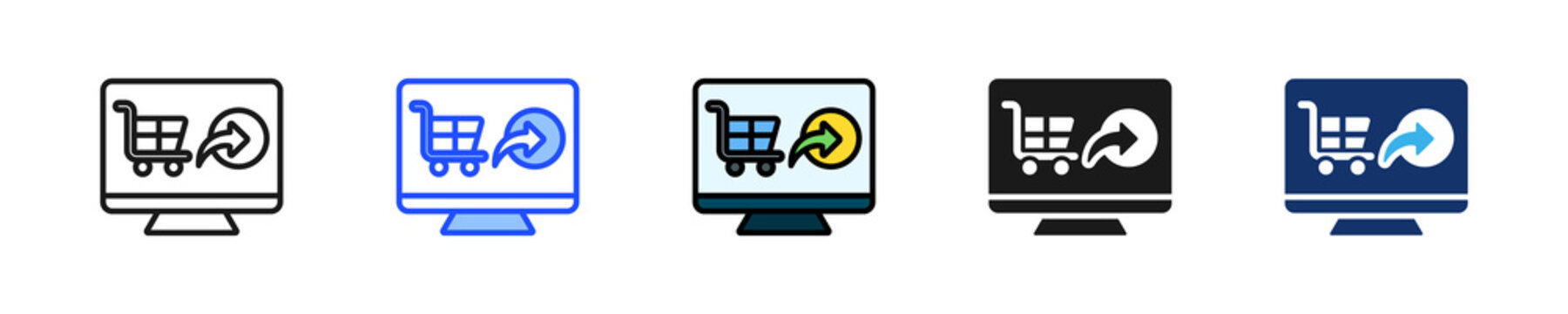 E Procurement Portal Icon Collection With Multiple Styles