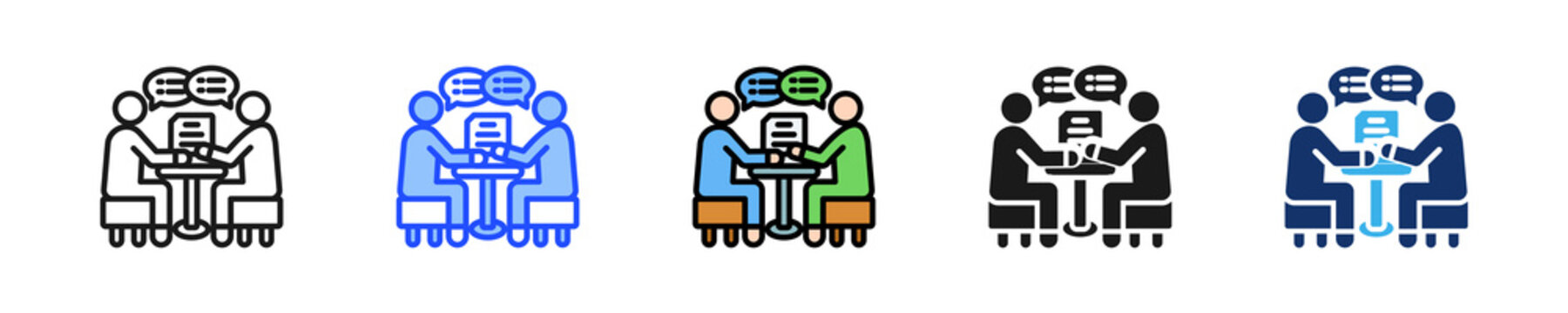 Contract Negotiation Icon Collection With Multiple Styles