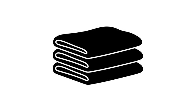 Stack of folded towels or blankets silhouette