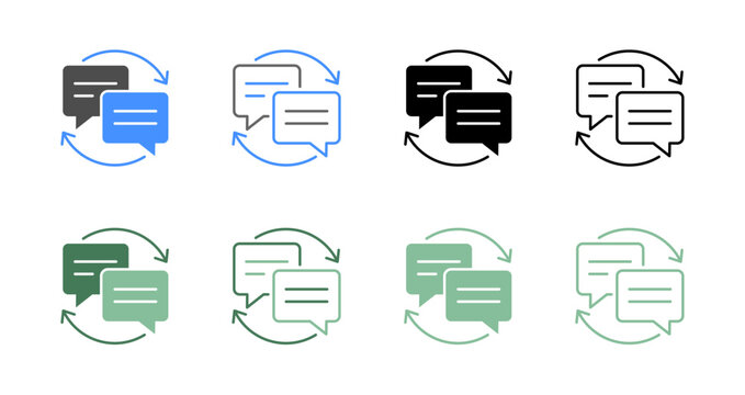 Feedback Loop and Communication Exchange Icon Set Vector Illustration Editable