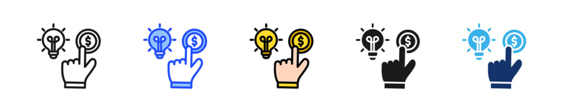Smart Spending Icon Collection With Multiple Styles