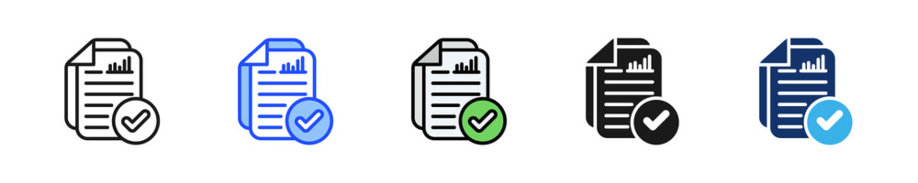 Audit Report Icon Collection With Multiple Styles