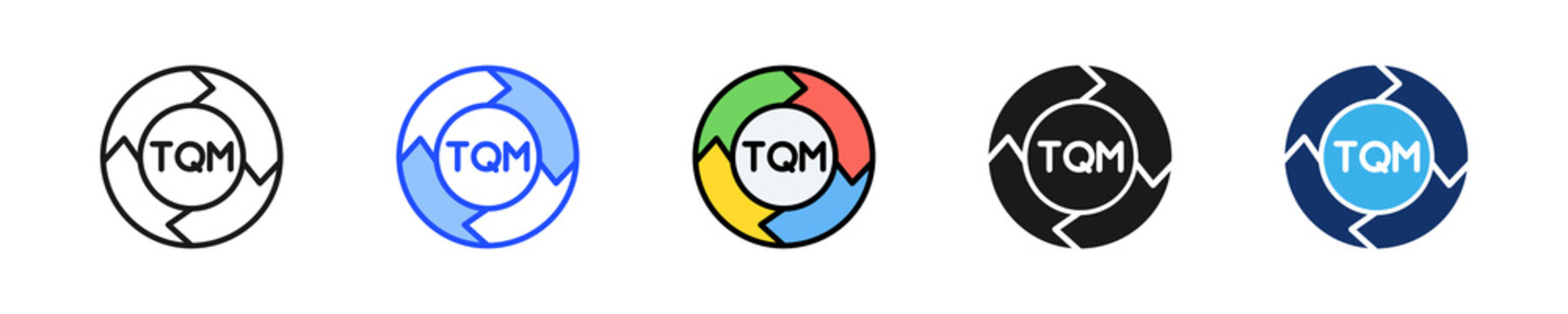 Tqm Circle Icon Collection With Multiple Styles