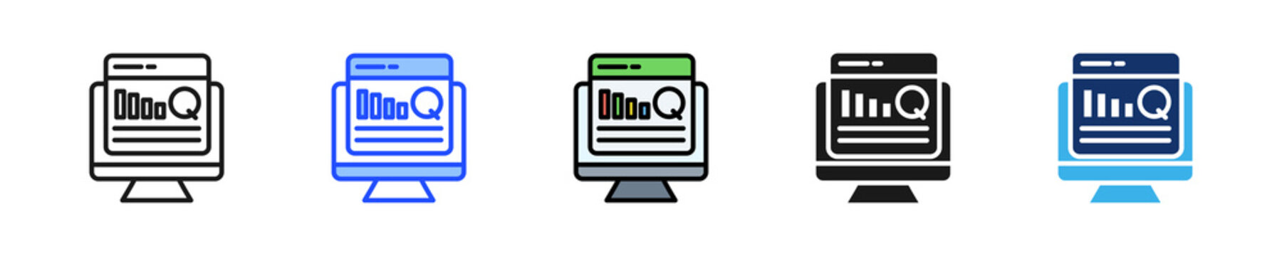 Q Dashboard Icon Collection With Multiple Styles