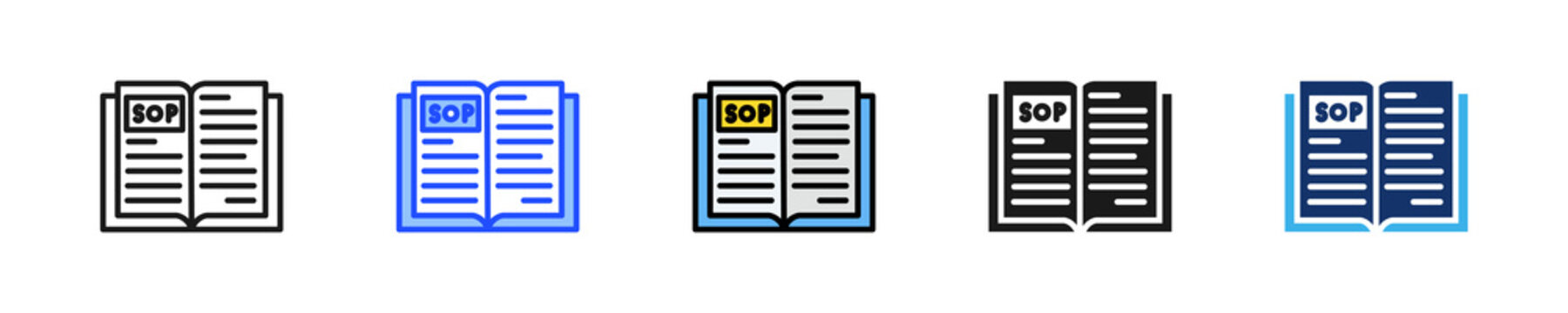 Sop Manual Icon Collection With Multiple Styles