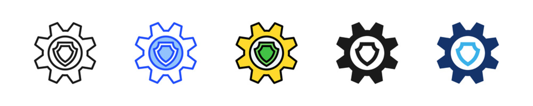 Compliance Gear Icon Collection With Multiple Styles