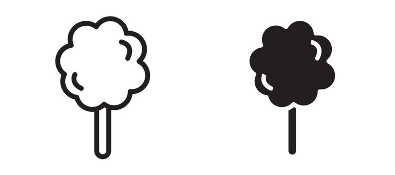 Cotton Candy icon In Flat and stroke Style Vector For App, UI, Websites. Black Vector Illustration.