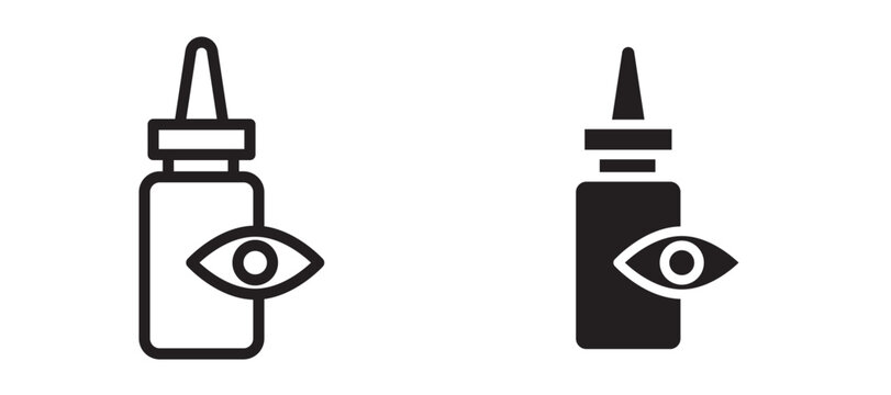 eye drop icon In Flat and stroke Style Vector For App, UI, Websites. Black Vector Illustration.