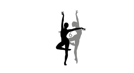 Ballet Dancer Silhouette Performing Graceful Pose © M