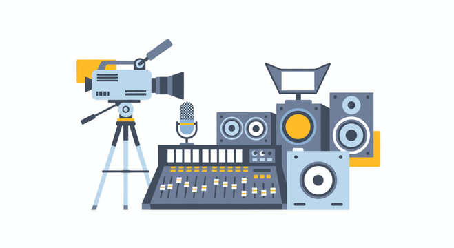 Audio Visual Equipment: Camera, Speakers, Mixer, Microphone