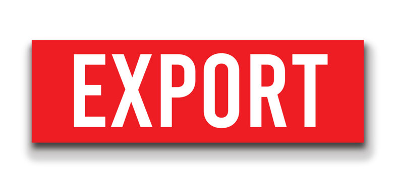 Export Data Red Button Flat UI Download Action Software Interface File Transfer Vector Icon