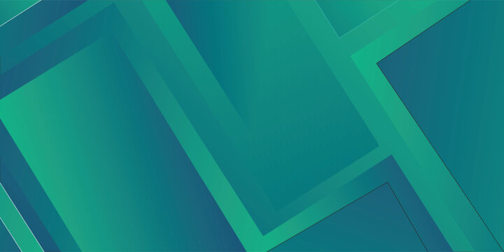 Abstract Geometric Background with Teal and Emerald Green Gradient Overlapping Rectangles.Vector Eps 10
