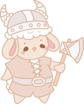 Cute sheep hand drawn emotes halloween icon