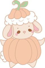 Fototapeta premium Cute sheep hand drawn emotes halloween icon
