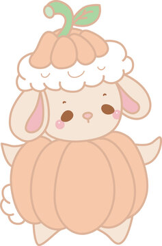 Cute sheep hand drawn emotes halloween icon
