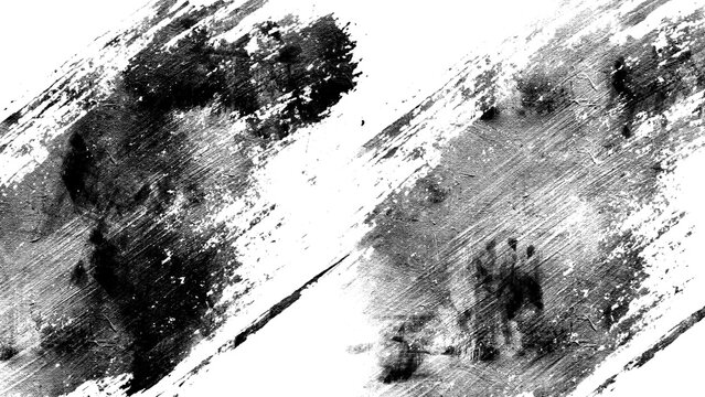 Black and white paint brush strokes create a transparent texture effect