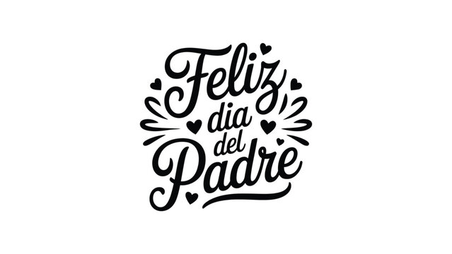 Feliz Dia Del Padre Decorative Spanish Fathers Day Typography Illustration For Family Celebration Greeting Design