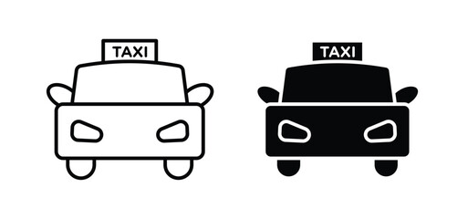 Taxi icon editable stroke outline vectors. EPS10 © tara