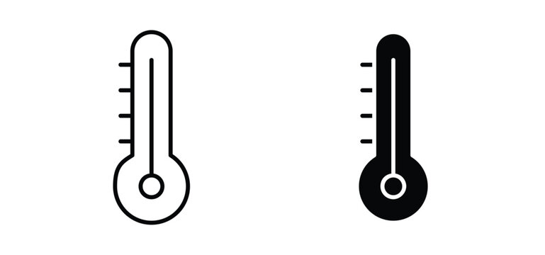 Thermometer icon editable stroke outline vectors. EPS10