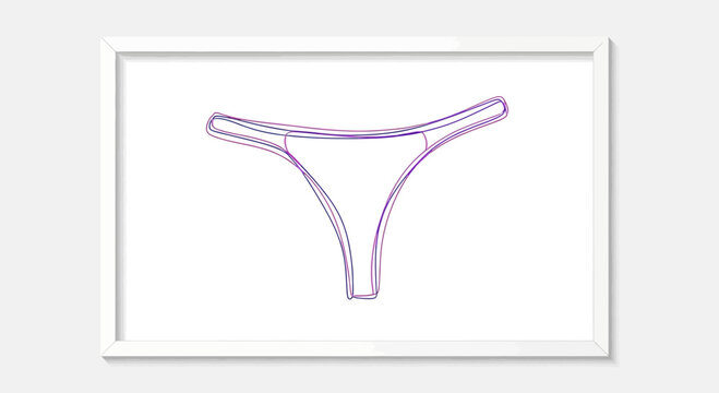 Minimalist Line Art Drawing of a Thong Underwear