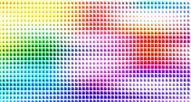 colorful square grid pattern with rainbow gradient