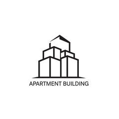 Naklejka premium Modern Apartment Building Logo Design