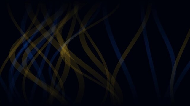 This abstract motion background features flowing yellow and blue lines on a dark background, creating a gentle, organic movement.