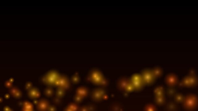Animated bokeh lights and embers drift upwards on a dark background, creating a warm, glowing motion effect. This footage is perfect for festive or atmospheric scenes.