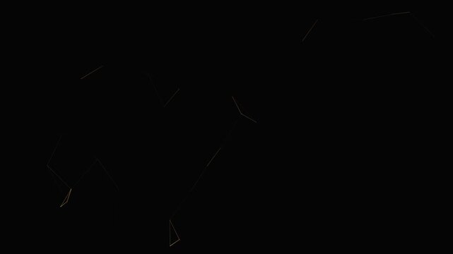 Minimalist abstract motion graphics featuring glowing lines forming a wireframe network against a dark background. The animation suggests connectivity and data flow.
