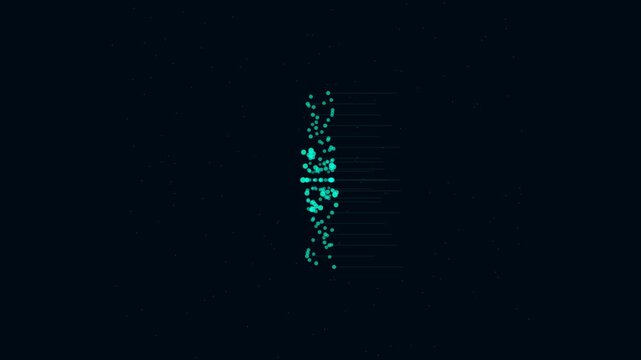 A teal plus sign composed of numerous small dots animates and dissolves into a starry night sky. This motion graphic is a loop.