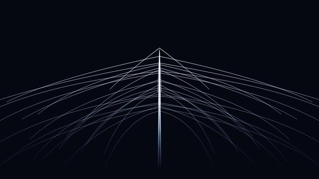 A thin, glowing white and blue light streak animates upwards against a dark background, creating a sense of movement and energy.
