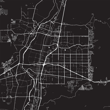 Albuquerque New Mexico Vector Map, Detailed City Street Map Black and White Minimalist Line Art