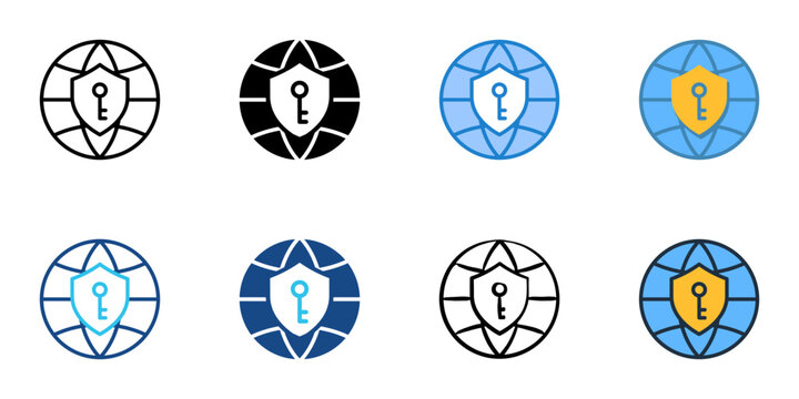 SSH icons set multiple style collection. Editable stroke 
