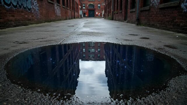 Reflection in a dark puddle.