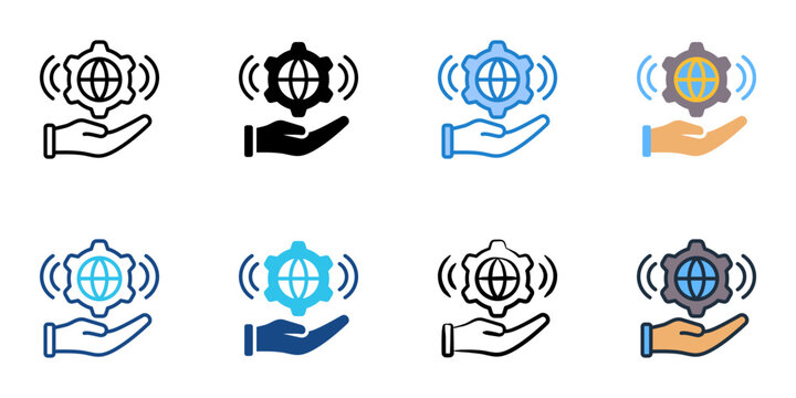 SNMP icons set multiple style collection. Editable stroke 
