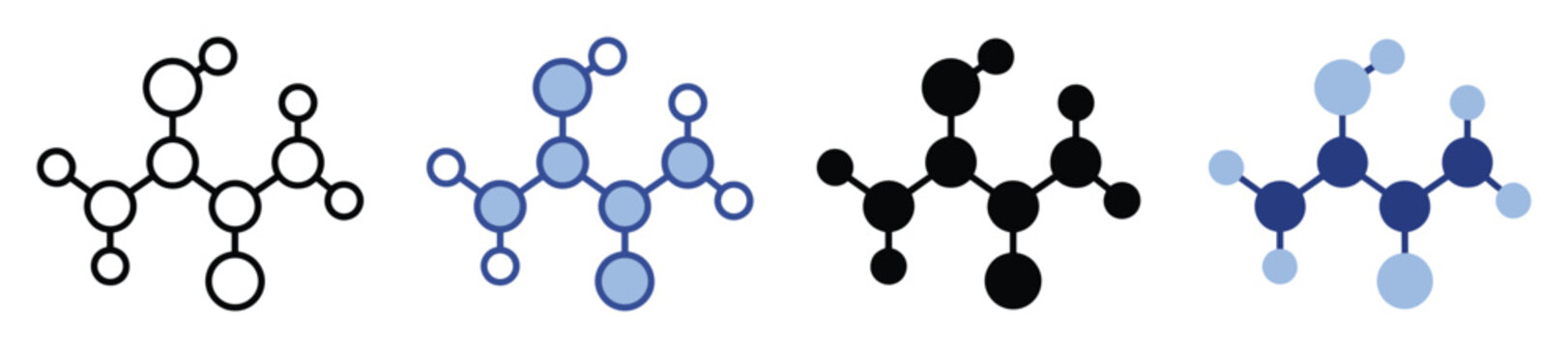 Scientific molecular structure variations for chemistry and biology educational resources