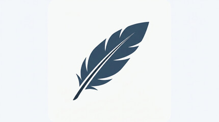 Dark blue eagle feather icon on white background symbolizing freedom and strength © Waqas