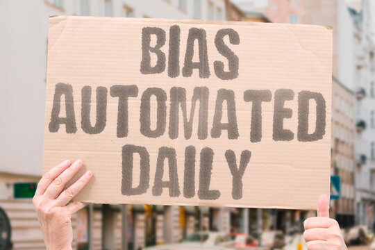 "Bias Automated Daily" Discriminatory outcomes get delivered millions of times through unchecked digital systems. DISCRIMINATORY. OUTCOMES. MILLIONS. UNCHECKED. DIGITAL.