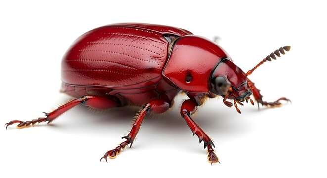 Closeup of a red beetle insect.