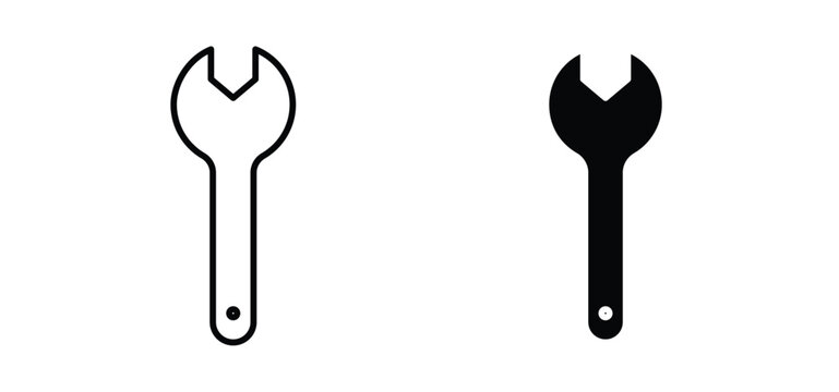 Wrench icon editable stroke outline vectors. EPS10