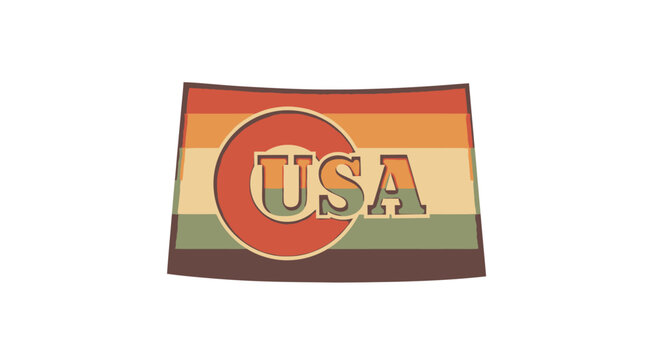 Vintage Colorado state map silhouette, retro paper cut style design, American United States geography graphic, isolated on white background, minimalist flat vector icon illustration.