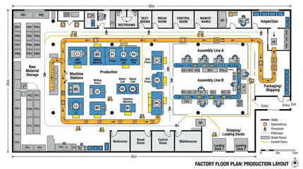 Detailed floor plan for industrial exhibition space layout. © Ray