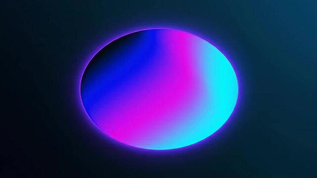 Digital abstract glowing circle with vibrant neon colors