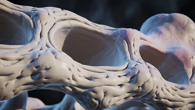 Detailed CGI Animation of Healthy Spinal Bone Structures Showcasing Anatomical Features in Abstract Medical Visualization