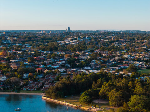 Aerial view around Putney and Ryde area, Sydney, Australia.