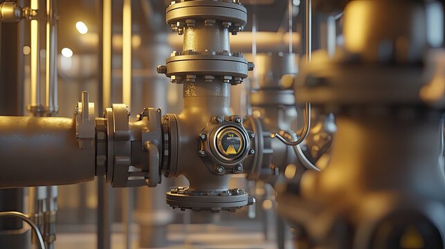 Industrial pipes and valves managing production systems