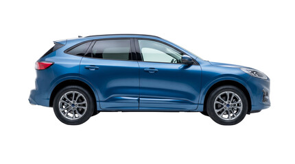 Naklejka premium Blue modern compact SUV car isolated on transparent background png