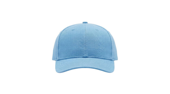 Light blue cotton baseball cap isolated on transparent background png