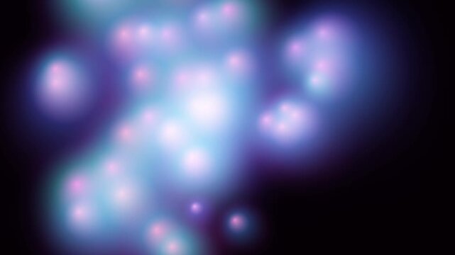 Soft focus motion background animation featuring glowing bokeh lights in cool blue and purple tones against a dark backdrop.