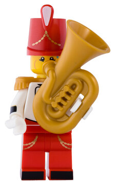 Dortmund - Deutschland 6. Mai 2026 - Lego Minifigure Musiker mit Tuba